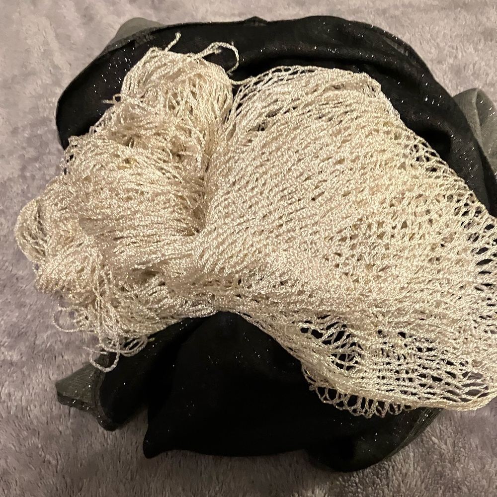 Set of two glittery scarves